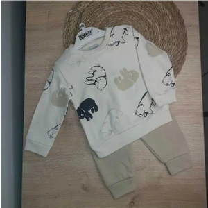 Kıpırık Baby Kıpırık Baby2'li Çocuk Çocuk 2 Iplik Panda Desenli Takım