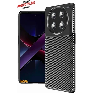 Honor Magic 7 Lite - Karbon Görünüm Silikon Kapak/kılıf - Siyah
