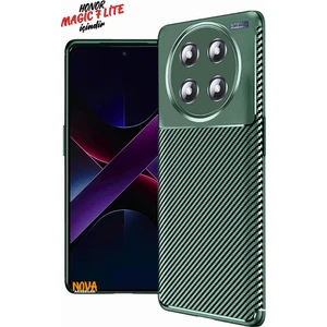 Honor Magic 7 Lite - Karbon Görünüm Silikon Kapak/kılıf - Yeşil