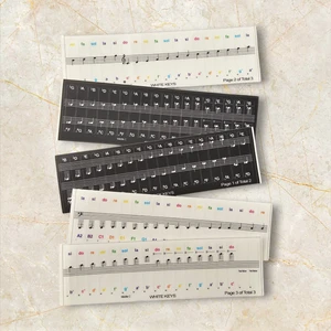 Piyano Org Klavye Tuşları Için renkli Nota  Sticker Etiketi Aksesuarı 37-49-54-61-88 Tuşlara Uygun