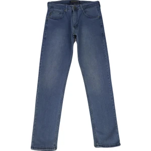 Hacker Fistan Store Erkek Açık Mavi Yüksek Bel Rahat Kesim Boru Paça Büyük Beden Jean Pantolon