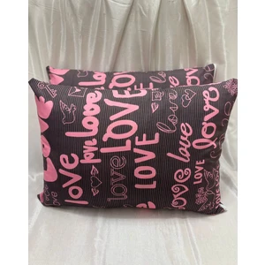 2 Adet Love Desen Fermuarlı Yastık Kılıfı | 50X70 cm | %90 Pamuk