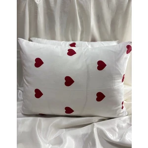 2 Adet Kalp Desen Fermuarlı Yastık Kılıfı | 50X70 cm | %90 Pamuk