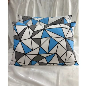 2 Adet Mavi PramitFermuarlı Yastık Kılıfı | 50X70 cm | %90 Pamuk