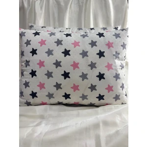 2 Adet Pembe Yıldız Fermuarlı Yastık Kılıfı | 50X70 cm | %90 Pamuk