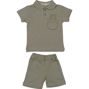 Polo Yakalı Bebek Takım - Polo Yaka Kısa Kollu Tişört ve Şort 9 Ay - Haki