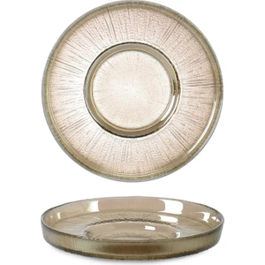 14304 Çizgili Füme Lüsterli Çay Tabağı - 12 cm