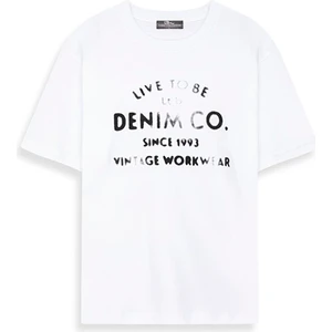 Ltb LAYORE Logolu  sloganlı  Kısa Kollu T-Shirt 1225801156089