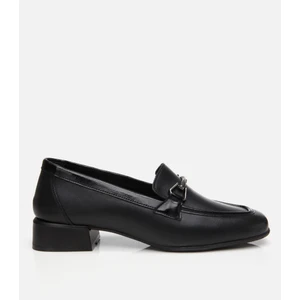 01AYH306780A100 KADIN Deri Siyah Tokalı Loafer