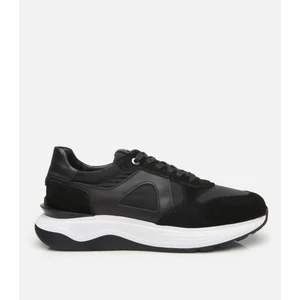 02AYH305350A100 ERKEK Süet Deri Siyah Hafif Tabanlı Spor Ayakkabı