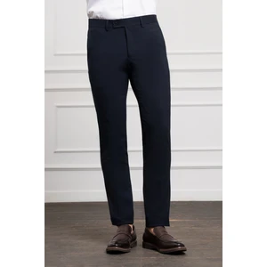 Erkek Lacivert Poliviskon Basic Slim Fit Dar Kesim Classic Pantolon