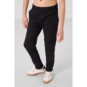 Siyah Standart Fit Dokuma Hafif Esnek Chino Erkek Çocuk Pantolon - 11272