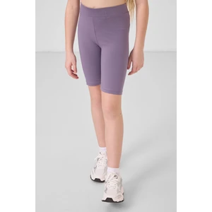 Eflatun Pamuklu Kısa Paça Standart Fit Basic Kız Çocuk Tayt - 75188