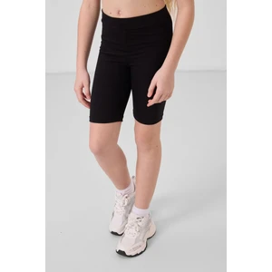 Siyah Pamuklu Kısa Paça Standart Fit Basic Kız Çocuk Tayt - 75188