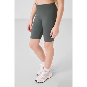 Haki Pamuklu Kısa Paça Standart Fit Basic Kız Çocuk Tayt - 75188