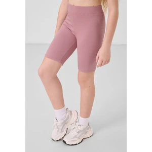 Gül Kurusu Pamuklu Kısa Paça Standart Fit Basic Kız Çocuk Tayt - 75188