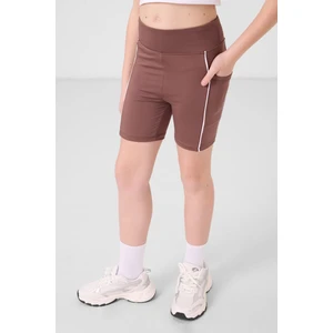 Kahverengi Esnek Standart Fit Basic Performans Kız Çocuk Tayt - 75189