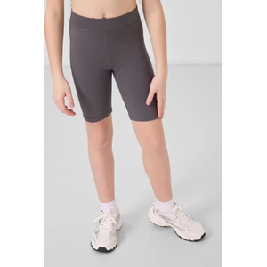 Koyu Gri Pamuklu Kısa Paça Standart Fit Basic Kız Çocuk Tayt - 75188