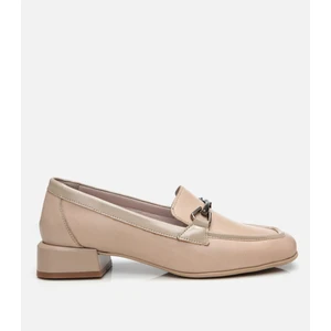 01AYH306780A310 KADIN Deri Bej Tokalı Loafer