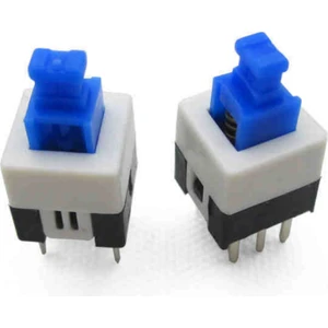Tactile Push Button On - Off Anahtarlı Switch 7x7 mm 6 Bacaklı Kilitli