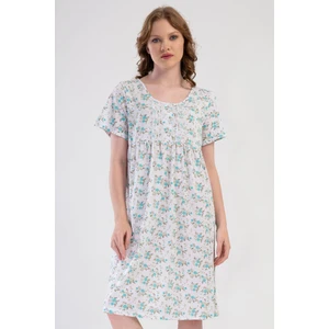 Kadın Büyük Beden Kısa Kol Mint Gecelik  %100 PAMUK C6T8N7O161