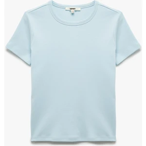 Pamuklu Slim Fit Kısa Kollu Bisiklet Yaka Basic Tişört