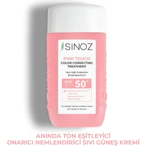 Sinoz Pink Touch Anında Ton Eşitleyici Onarıcı Nemlendirici Pembe Yüz Güneş Kremi Spf50