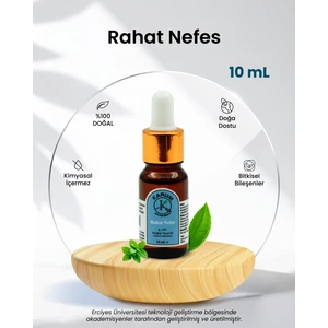 Aromaterapi-Sinerji %100 Doğal Cam Damlalıklı Rahat Nefes Buhurdanlık Difüzör 10ML