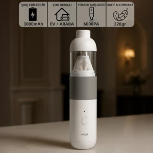 Mio 3 3000mah 6000Pa Taşınabilir Mini Şarjlı Araç ve El Süpürgesi - Beyaz