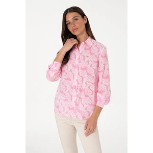 U.s. Polo Assn. Kadın Pembe Gömlek Desenli 50306414-VR041