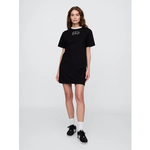 Kadın Siyah Gap Logo Relaxed  T-Shirt Elbise