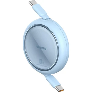 Mini Makaralı Type-C To Type-C 100W Şarj Kablosu 1m Galaxy Blue