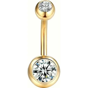F136 Titanyum Zirkon Taşlı Göbek Piercing - Titanyum Göbek Piercing