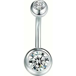 F136 Titanyum Zirkon Taşlı Göbek Piercing - Titanyum Göbek Piercing