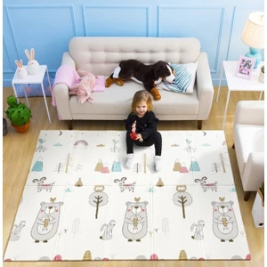 Infant Hobby Forest Katlanabilir Çift Taraflı Oyun Matı Oyun Halısı 160 x 180 x 1 cm