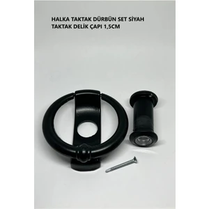 Dürbünlü Çelik Kapı Halka Model Taktak Tokmağı Delik Çapı 1,5cm Renk: Siyah Dürbünlü
