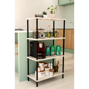 Barin Design 4 Katlı Çevir Kur Mutfak Rafı Çok Amaçlı Düzenleyici, Baharatlık, Kahve Köşesi, Açık Mutfak Dolabı