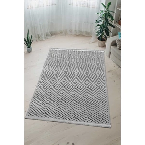 SERELIA-002 Şönil Gri Kilim Dokuma, Jakarlı ve Kaymaz Taban Antialerjik, Makinede Yıkanabilir Leke Tutmaz Halı
