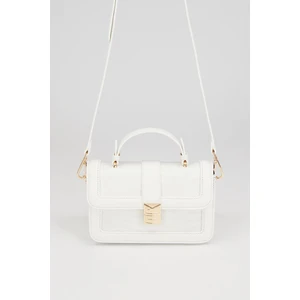 KROKO BEYAZ Kroko Deri El Çantası