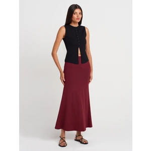 80362 Yüksek Bel Uzun Etek-Bordo