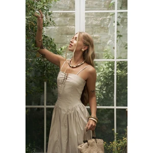 Narissa Askılı Midi Taş Elbise