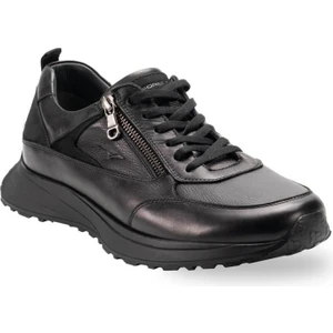 For-On 50306-G Siyah Erkek Deri Spor Ayakkabı