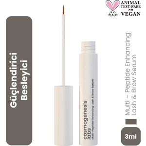 Cosmogenesis Labs Kaş Kirpik Canlandırıcı Serum 3ml – Su Bazlı Besleyici Dolgunlaştırıcı Vegan (%1 Biotin- %1 Peptit)