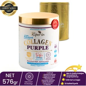 %100 Saf ve Doğal Mor & Çoklu Kolajen Peptitleri içeren Lipozomal Teknoloji Diyet Takviyesi (576 gr)
