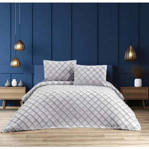 Baklava Model 3 Parça Açık Gri Rengi 1 Yatak Örtüsü (240x250 cm) + 2 yastık kılıfı (50x70) cm