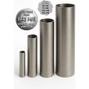 Boru Egzoz Ara Boru (BOY:100CM) Paslanmaz Ekzoz Çıkış Borusu Et Kalınlığı 2mm Krom 304 Kalite (Dış Çap Seçiniz)