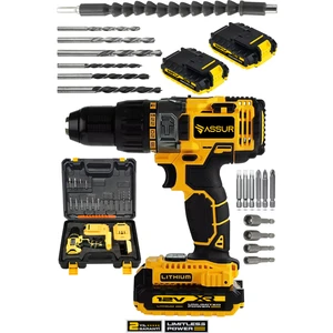 12V 1.5AH Metal Şanzıman Çift Akülü Bakır Sargı Şarjlı Matkap Akülü Vidalama