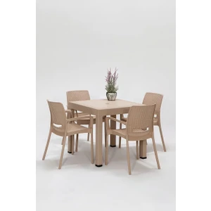 Rattan Lüx Masa Takımı, Cappucino