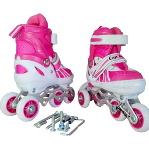 Burak Can Sport Cansport Ayarlanabilir (2+2) Metal Gövde Silikon Teker Işıklı Çocuk Aştırma Pateni