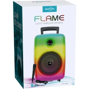 GTS-1802 Hoparlör Rgb Işık 8 Inç Açık Karaoke Parti Hoparlör Bt Tws Tf Woofer Mikrofonlu Hoparlör Fm Radyo
